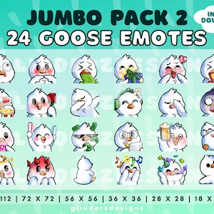 Goose Twitch Emote Jumbo Pack 2 | Goose Emotes | 24 Goose Emotes for Discord, Twitch, Youtube