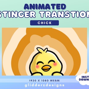 Chick Stinger Transition | Cute Chicken Stream Transition | Orange Stinger Transition for Twitch and Youtube | Chick Transition Twitch