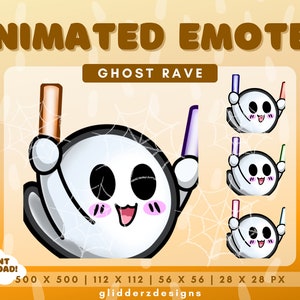 Twitch レイブ アニメーション エモート | ゴースト アニメーション Twitch エモート | ハロウィーン Twitch エモート アニメーション | ライト スティック エモート | ゴースト ダンス Twitch エモート