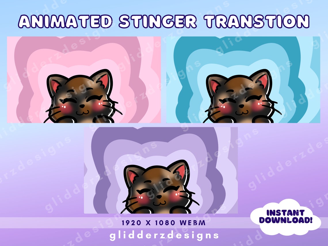 Stinger ANIMATED Transition | Tortoiseshell Cat Transition Twitch ...
