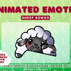 Black Sheep with White Fur Bongo Emote Animated | Sheep Bongo Animated Emote | Sheep Bongo Emote for Twitch, Discord | Bongo Twitch Emote