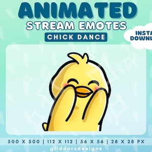 Chick Dance Animated Emote Twitch | Chick Animated Dance Emote | Dance Twitch Emote Animated | Cute Chick Emote | Duck Twitch Emotes