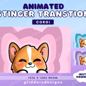 Corgi Dog Twitch Transition | Dog Animated Stinger Transition | Corgi Stinger Transition for Twitch or Youtube | Cute Corgi Transition