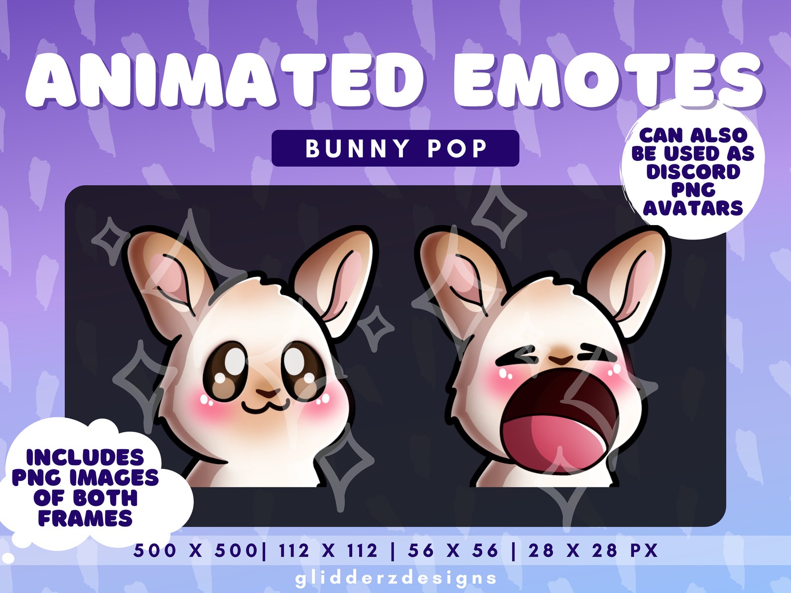 Tan Bunny Pop Emote Animated | Bunny Pop Cat Emote | Pop Animated Emote ...