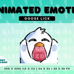 Goose Lick Animated Emote | Lick Twitch Emote | Cute Goose Twitch Emotes | Goose Animated Emotes
