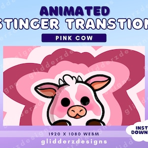 Strawberry Cow Stinger Transition | Pink Cow Transition for Stream | Pink Cow Stream Transition | Pink Stinger Transition