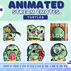 Turtle Animated Emote Pack 10 | 6 Turtle Animated Twitch Emotes | Turtle Twitch Emotes | Cute Sea Turtle Emotes