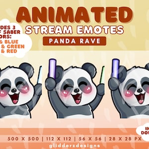 Panda Rave Panda Rave Emote ANIMATED | Panda Glow Stick Twitch Emote | Animated ...