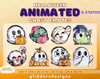 Ghost ANIMATED Halloween Twitch Emotes | 8 Animated AND Static Ghost Halloween Emotes | Halloween Animated Emotes | Ghost Twitch Emote