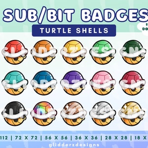 Turtle Shell Sub Badge Twitch | 15 Turtle Twitch Sub Badges | Turtle Shell Twitch Badge | Sea Turtle Badges