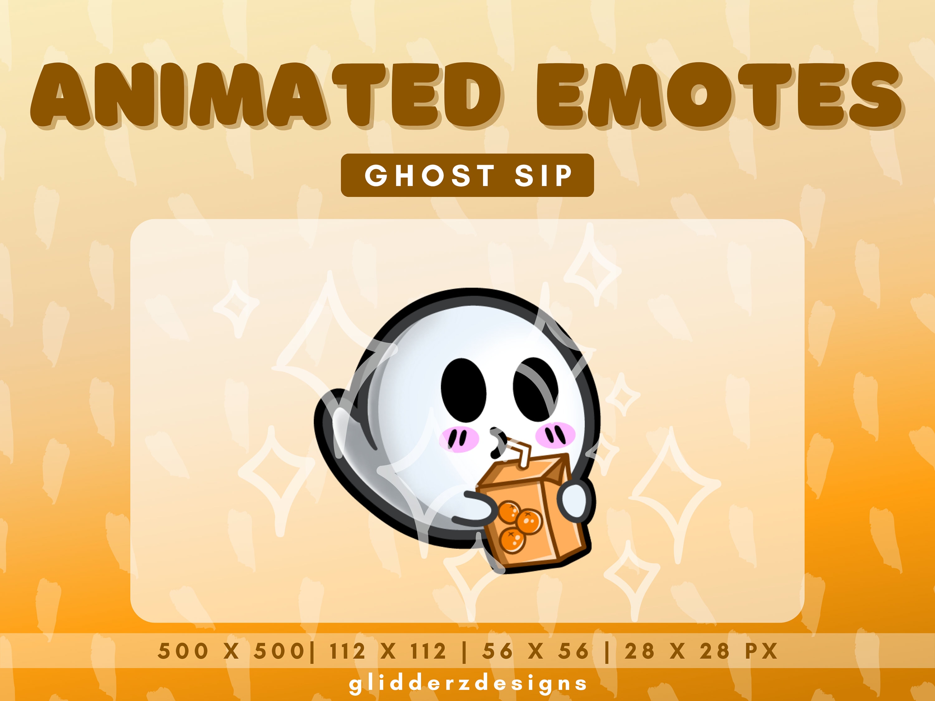 Halloween Animated Emote | Ghost Twitch Animated Emote | Ghost Sip Emote Animated | Ghost Twitch Emotes | Discord Animated Emote Ghosts