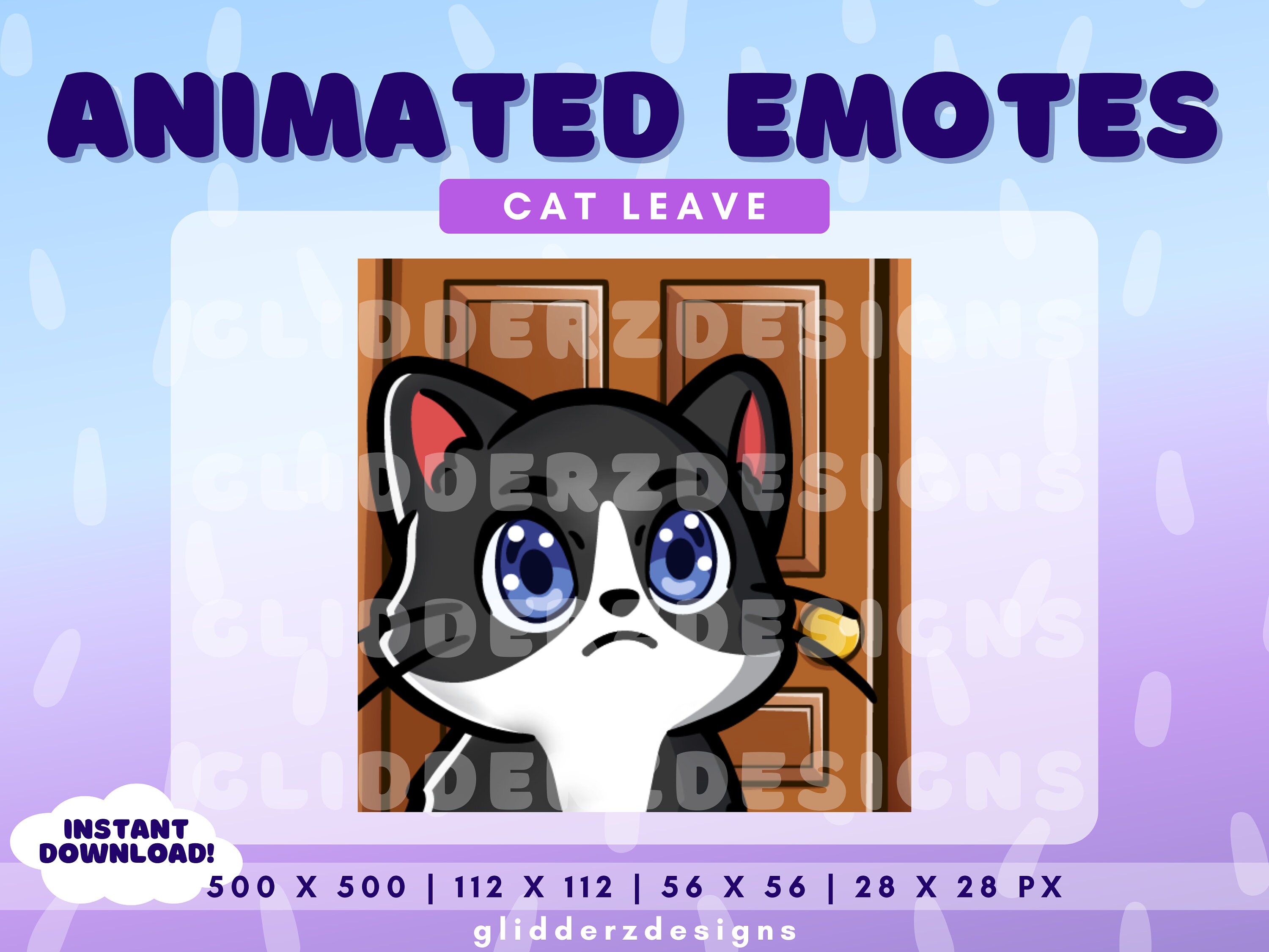 Tuxedo Cat Leave Animated Emote | Leave Twitch Emote | Cute Cat Emotes Twitch | Tuxedo Cat Animated Emotes | Leave Emote Twitch