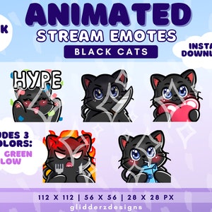 ANIMATED Twitch Emotes Black Cat Emote | Cat Animated Emotes Twitch | Twitch Emote Black Cat | Black Cat Animated Emote | Black Cat Pack 1