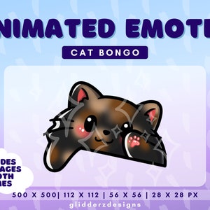 Bongo Cat Emote Animated | Twitch Bongo Cat Animated Emote | Tortoiseshell Cat Bongo Emote | Bongo Emote Twitch | Bongo Discord Emote