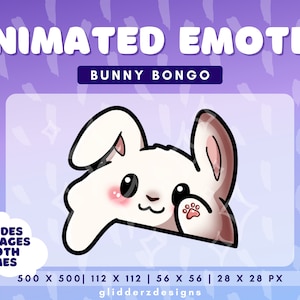 White Bunny Bongo Emote Animated | Bunny Bongo Animated Emote | White Rabbit Bongo Emote for Twitch, Discord | Bongo Twitch Emote
