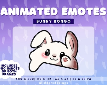 White Bunny Bongo Emote Animated | Bunny Bongo Animated Emote | White Rabbit Bongo Emote for Twitch, Discord | Bongo Twitch Emote