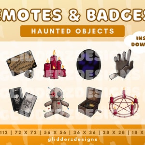 Emotes de Twitch de objetos assombrados | 8 Emotes Paranormais Twitch | Emotes assustadores do Twitch | Emote de caça fantasma