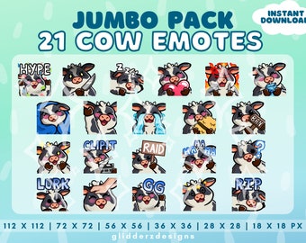 Vaca Emotes Twitch JUMBO Pack / 21 Pack Vaca Stream Emotes / Vaca Twitch Emotes / Vaca Discord Emotes / Vaca Youtube Emotes / Vaca Emote Pack