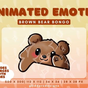 Brown Bear Bongo Twitch Emote | Brown Bear Bongo Animated Emote | Bongo Twitch Emote | Bongo Bear Emote | Brown Bear Emotes Twitch