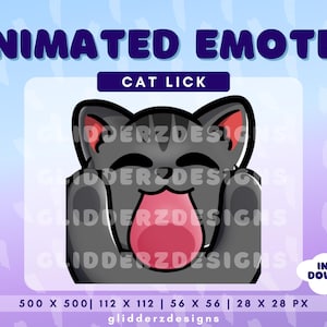 Gray Cat Lick Animated Emote | Lick Animated Twitch Emote | Gray Cat Twitch Emotes | Gray Cat Animated Emote