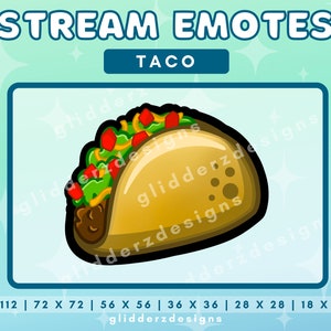 Taco Emote Twitch | Stream Emote Taco | Taco Sub Badge Twitch | Taco Twitch Bit Badge | Twitch Food Emote | Stream Emote Food