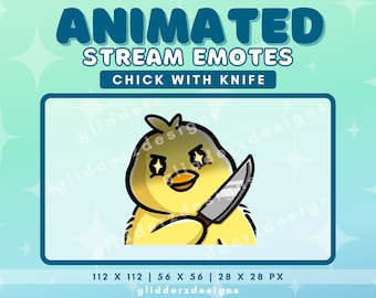 ANIMATED Emote Twitch Knife | Animated Knife Emote Stream | Chick With Knife Emote | Evil Emote Twitch | Animated Emote Bird | Twitch Evil