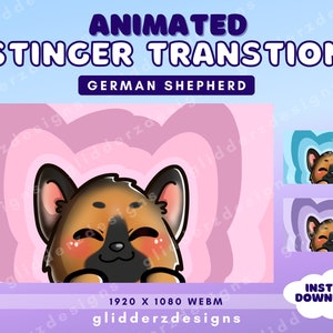 German Shepherd Dog Twitch Transition | Dog Animated Stinger Transition | Dog Stinger Transition for Twitch or Youtube