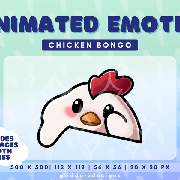 Chicken Bongo Animated Emote Twitch | Bongo Chicken Twitch Emote Animated | Chicken Animated Bongo Emote | Chicken Emote