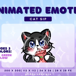 ANIMATED Sip Emote Twitch | Cat Sip Animated Twitch Emote | Tuxedo Cat Emote Animated | Tuxedo Sip Animated Stream Emote