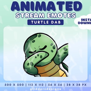 Twitch Animated Emote Dab | Turtle Animated Twitch Emotes | Stream Emote Animated Turtle | Sea Turtle Animated Emote Dab