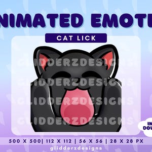 舐めるアニメーション Twitch エモート 黒猫 | 舐める Twitch エモート | 黒猫 Twitch エモート | 舐めるアニメーション エモート | 黒猫 アニメーション エモート
