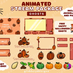 Halloween Stream Package ANIMATED | Fall Twitch Overlay | Halloween Twitch Overlay | Fall Stream Package | Spooky Overlay Twitch