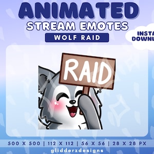 Raid Animated Emote Twitch | Wolf Animated Twitch Emote | Raid Twitch Emote | Raid Emote Animated | Wolf Discord Emote