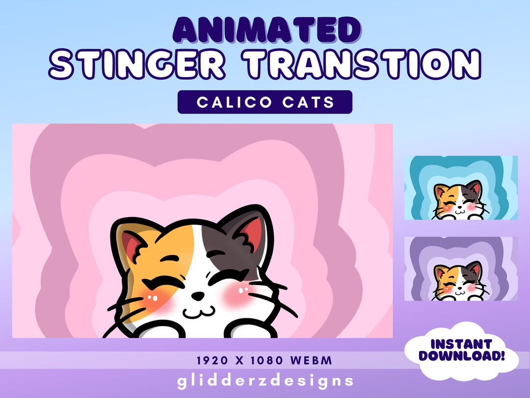 Cat Stinger Transition | Calico Cat Twitch Transition | Cute Pink ...