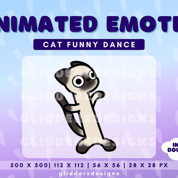 Dance Twitch Emote Animated | Siamese Cat Animated Dance Emote | Cat Dance Emote Animated | Cute Dance Animated Emote