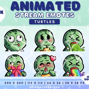 Sea Turtle Animated Twitch Emotes | Turtle Emotes Animated | Turtle Twitch Animated Emotes | Discord Turtle Animated Emotes Pack 5