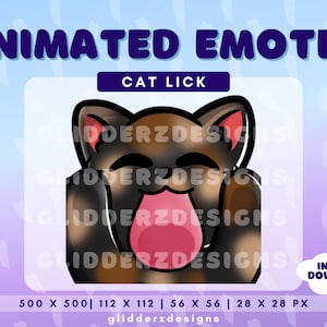 Tortoiseshell Cat Lick Animated Emote | Lick Animated Twitch Emote | Tortoiseshell Cat Twitch Emotes | Black Cat Animated Emote