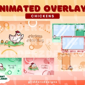 Chicken Animated Overlay | Chicken Twitch Overlay | Chick Twitch Overlay | Chicken Stream Overlays Animated