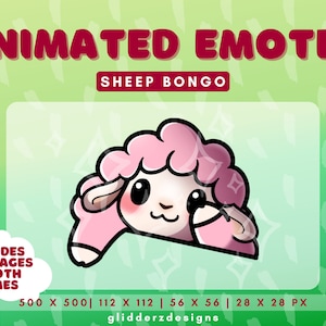 Pink Sheep Bongo Emote Animated | Sheep Bongo Animated Emote | Pink Sheep Bongo Emote for Twitch, Discord | Bongo Twitch Emote