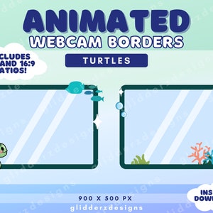 Ocean Webcam Frame Twitch | Turtle Webcam Overlay | Ocean Webcam Border | Beach Webcam Frame | Ocean Webcam Overlay