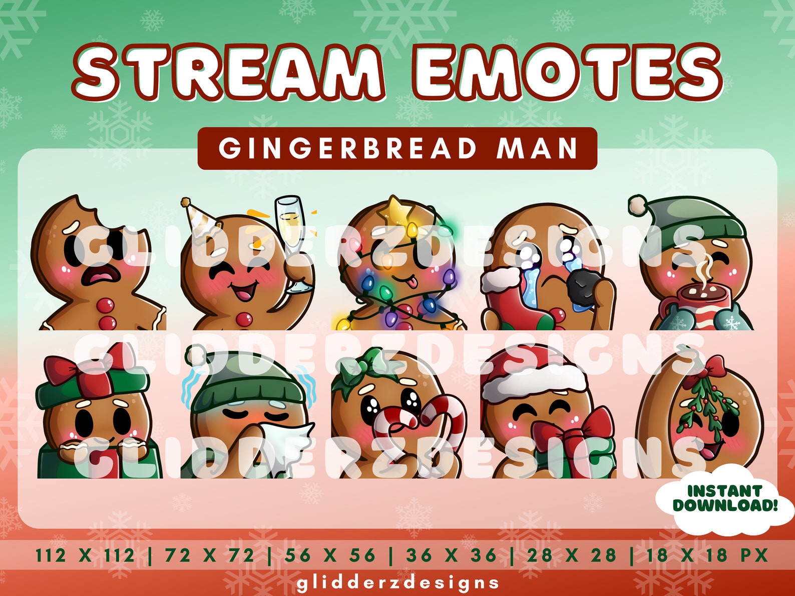 Gingerbread Man Twitch Emotes | Gingerbread Man Christmas Emotes Twitch ...