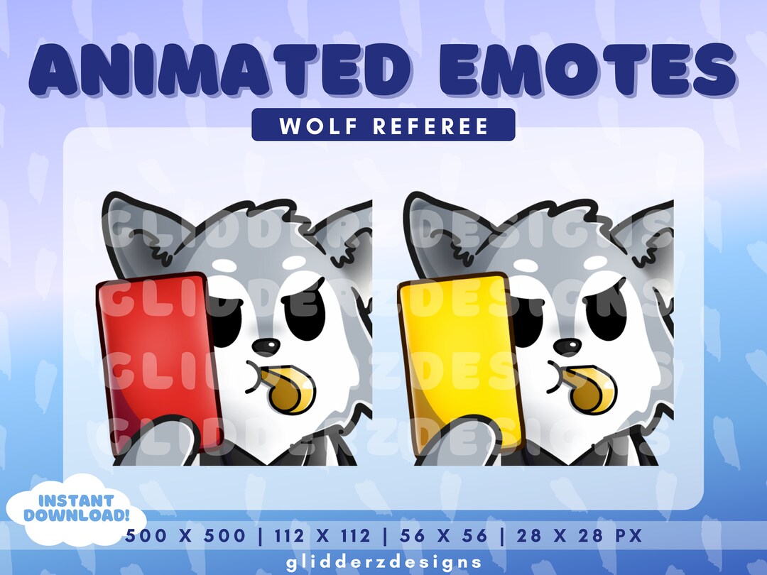 Wolf Referee Animated Emote | Red Card Twitch Emote | Cute Wolf Twitch ...