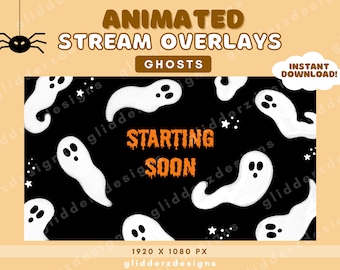 Nakładka Ghost Twitch | Nakładki Twitch Halloween | Animowana nakładka na transmisję Halloween | Ghost Just Chatting | Nakładki Twitch Ghost Stream