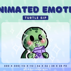 Turtle Animated Sip Emote | Twitch Animated Emote Turtle | Turtle Animated Discord Emote | Turtle Sip Animated Emotes | Twitch Animate Emote