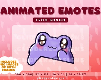 Emote de Twitch de Bongo de rana púrpura animado / Gesto animado de Bongo de rana / Gesto de Bongo de rana / Gesto de Bongo Twitch & Discord / Gesto de Bongo animado