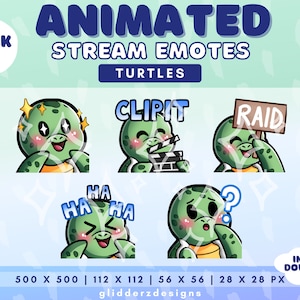 Turtle ANIMATED Twitch Emotes | Twitch ANIMATED Emote Turtle | Turtle Discord Emotes Animated | Cute Turtle Emotes for Streamers Pack 3
