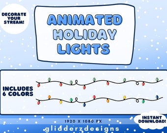 Christmas Lights Twitch Overlay | Christmas Overlay Twitch ANIMATED | Twinkly Lights Overlay Animated | Christmas Lights Stream Decoration