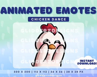 Chicken Dance Animated Emote Twitch | Chicken Animated Dance Emote | Dance Twitch Emote Animated | Cute Chicken Emote