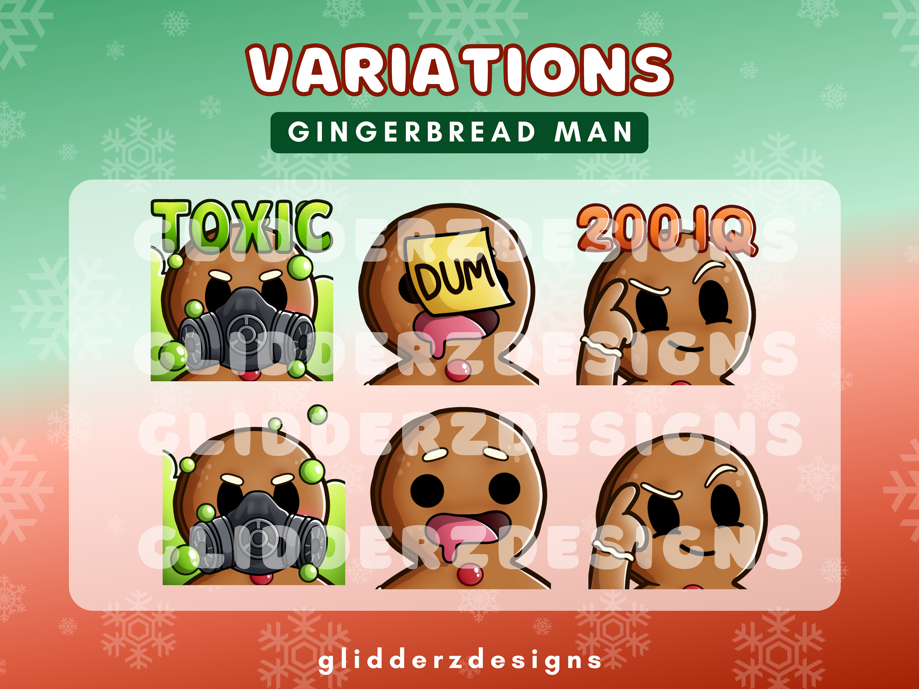 Gingerbread Man Emote Jumbo Pack 3 | Gingerbread Man Twitch Emotes | 25 ...