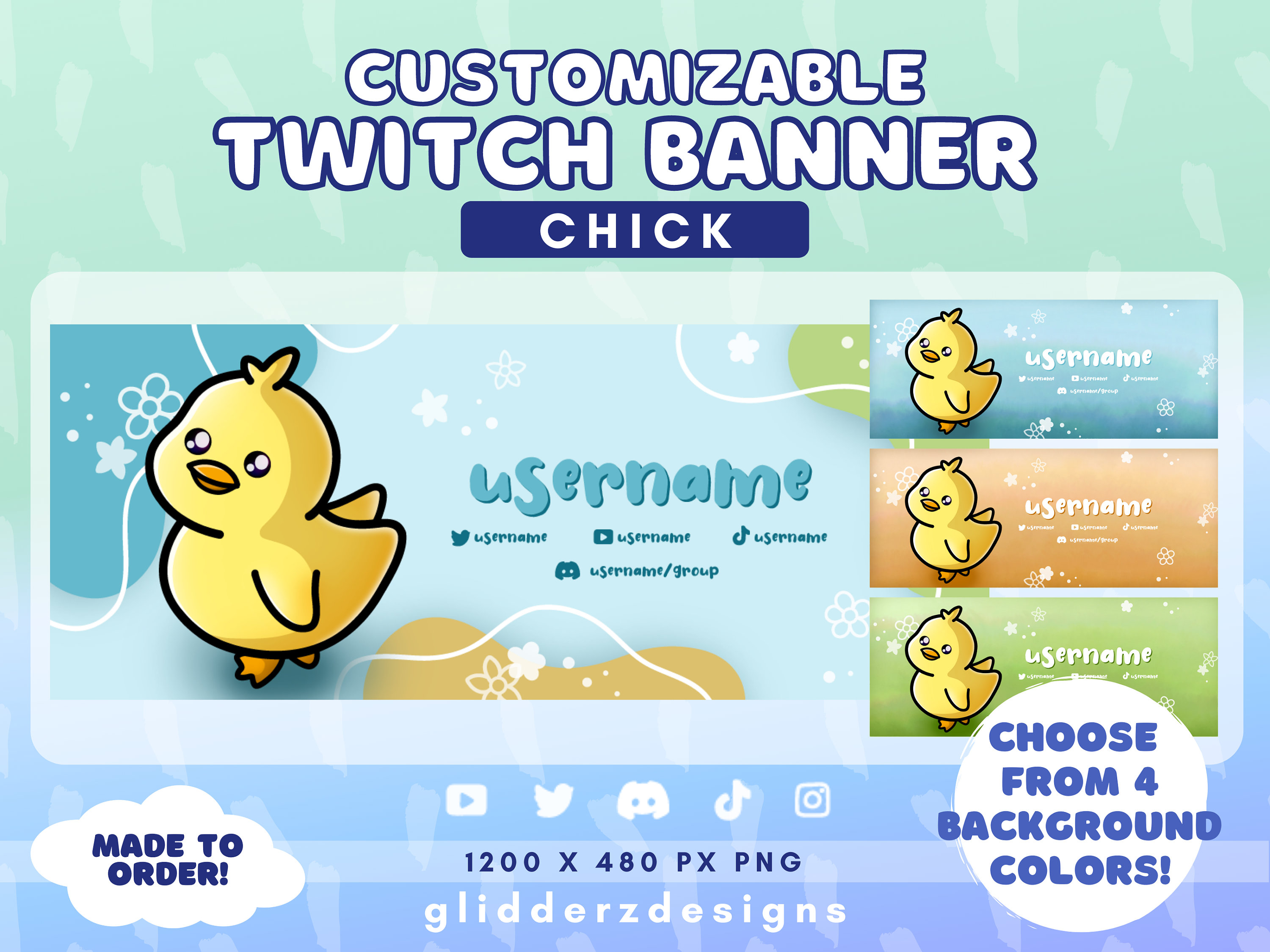 Aangepaste Chick Twitch-banner | Kuiken aangepaste Twitch-banner | Leuke  banner voor Twitch-streamers | Duck Twitch-banner - Etsy België, image size:3000x2250